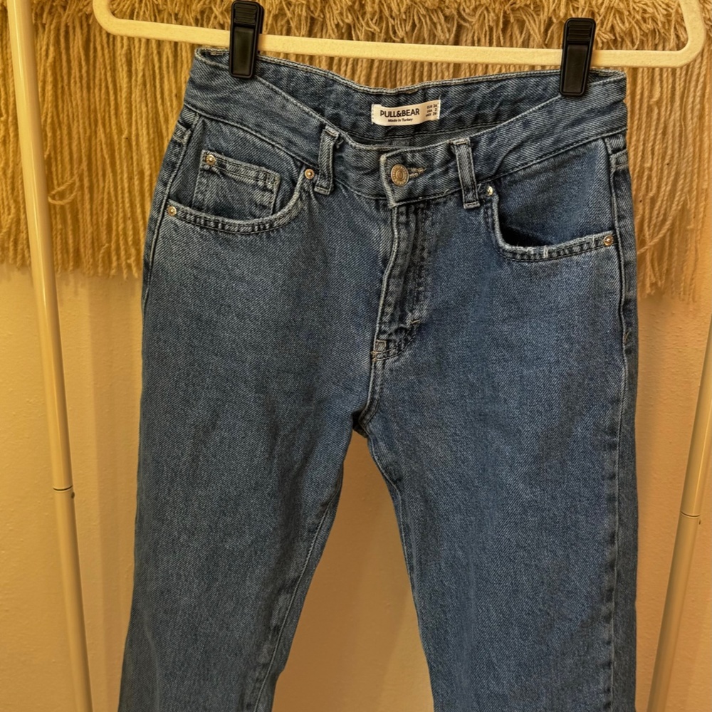 High-Waist Straight-Leg Jeans